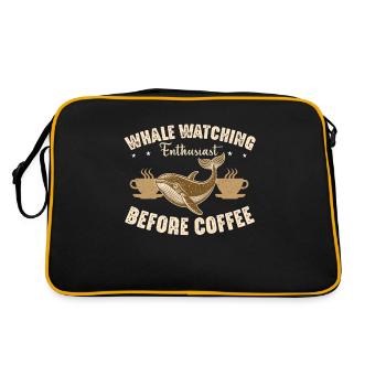 Whale Watching Enthusiast Before Sailing Coffee - Retro Bag - black/gold - Back