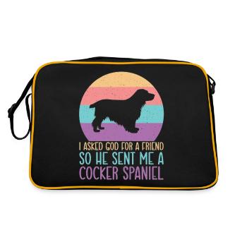 Cadeaux Cocker Spaniel - Sac Retro - noir/or - Dos
