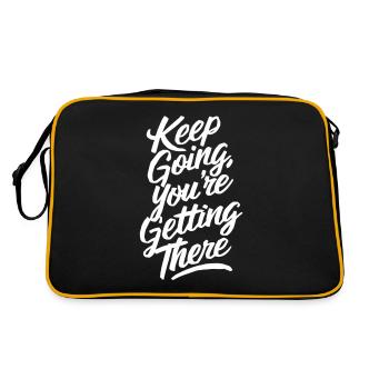 Motivational Quote: Keep Going, You're Getting - Retro Bag - black/gold - Back