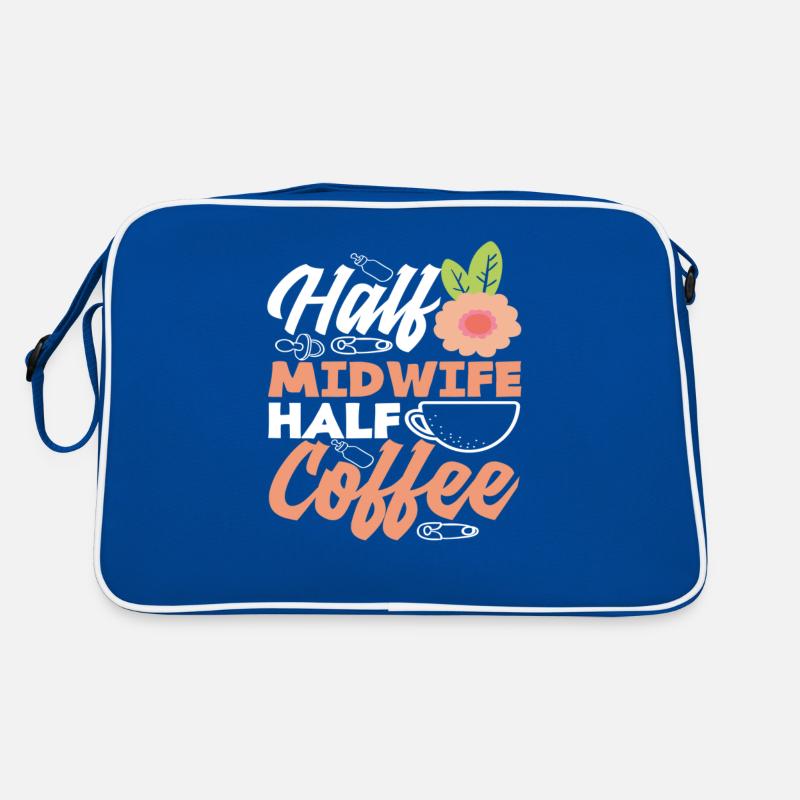 Halb Hebamme Halb Kaffee Retro Tasche