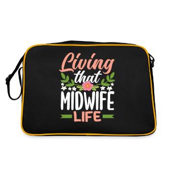 Live the life of a midwife to the fullest - Retro Bag - black/gold - Back