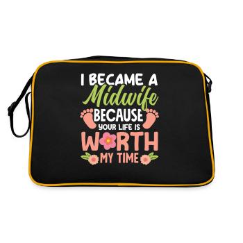 Midwife Because your life is worth a lot - Retro Bag - black/gold - Back