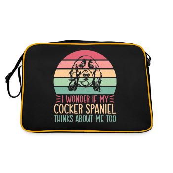 Cocker Spaniel Gifts - Retro Bag - black/gold - Back