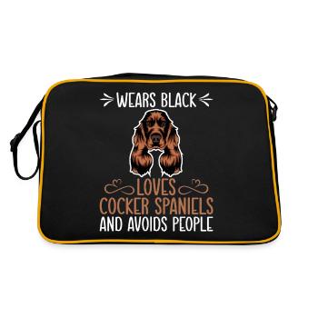 Cadeaux Cocker Spaniel - Sac Retro - noir/or - Dos