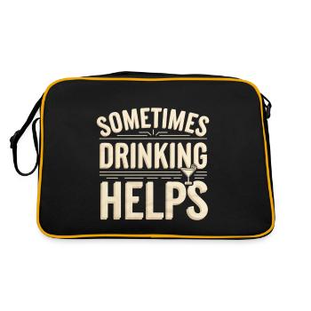 Sometimes Drinking Helps 4 - Retro Tasche - Schwarz/Gold - Hinten