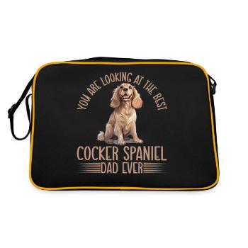Cocker Spaniel Gifts - Retro Bag - black/gold - Back
