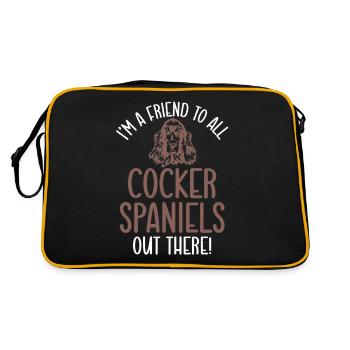 Cocker Spaniel Gifts - Retro Bag - black/gold - Back