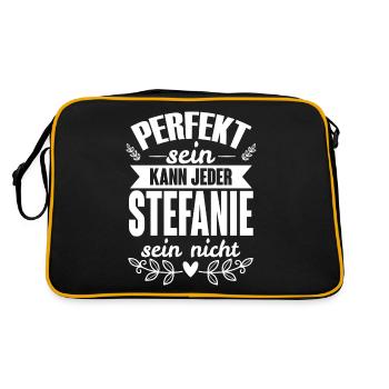 Stefanie - Perfekt Sein Kann Jeder Stefanie Nicht - Retro Tasche - Schwarz/Gold - Hinten