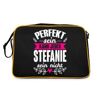 Stefanie - Perfekt Sein Kann Jeder Stefanie Nicht - Retro Tasche - Schwarz/Gold - Hinten