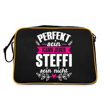 Steffi - Perfekt Sein Kann Jeder Steffi Nicht - Retro Tasche - Schwarz/Gold - Hinten