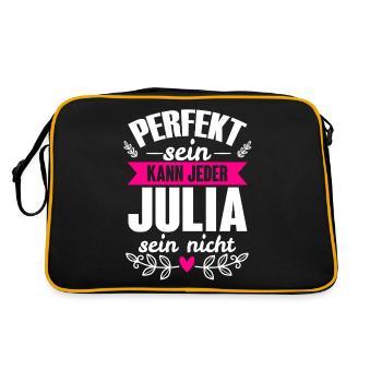 Julia - Perfekt Sein Kann Jeder Julia Nicht - Retro Tasche - Schwarz/Gold - Hinten