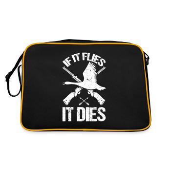 Wenn Es Fliegt, Stirbt Es - Retro Tasche - Schwarz/Gold - Hinten