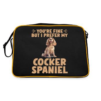 Cocker Spaniel Gifts - Retro Bag - black/gold - Back