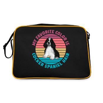 Cocker Spaniel Gifts - Retro Bag - black/gold - Back