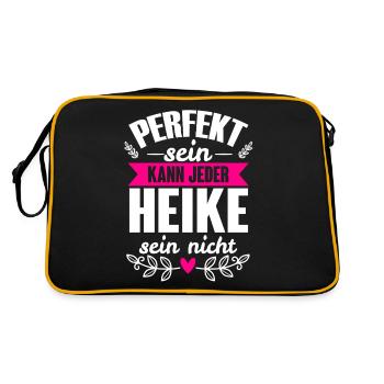 Heike - Perfekt Sein Kann Jeder Heike Nicht - Retro Tasche - Schwarz/Gold - Hinten