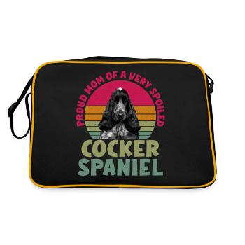 Cocker Spaniel Gifts - Retro Bag - black/gold - Back