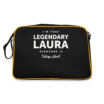 Je suis cette légendaire Laura tout le monde - Prénom Laura - Sac Retro - noir/or - Dos