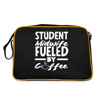 Student midwife driven by coffee - Retro Bag - black/gold - Back