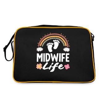 Midwife Life Rainbow Feet - Retro Bag - black/gold - Back