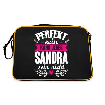 Sandra - Perfekt Sein Kann Jeder Sandra Nicht - Retro Tasche - Schwarz/Gold - Hinten