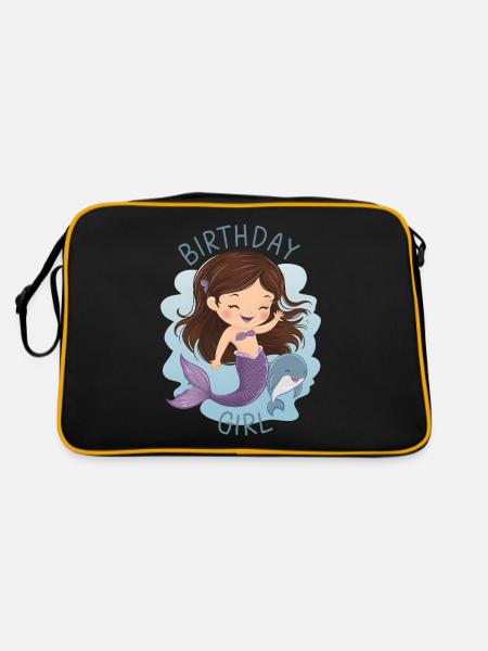 Birthday Girl Mermaid - Retro Bag - black/gold - Back