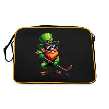 Hockey Leprechaun Sports St. Patrick's Day - Retro Bag - black/gold - Back