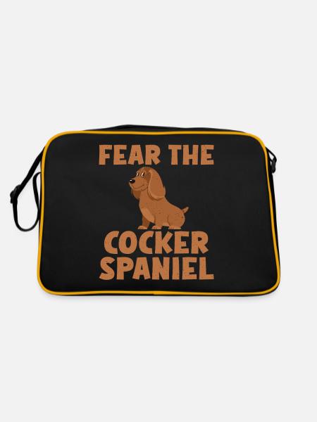 Cadeaux Cocker Spaniel - Sac Retro - noir/or - Dos