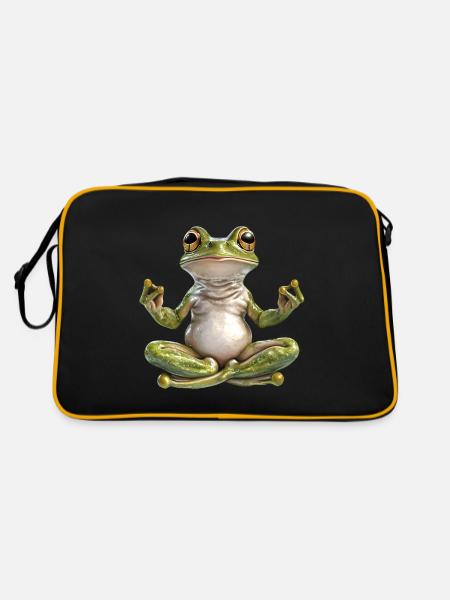 Frosch - Retro Tasche - Schwarz/Gold - Hinten