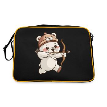 Ours mignon avec arc et flèche - Sac Retro - noir/or - Dos