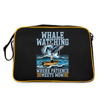 Observation des baleines : là où la patience rencontre les animaux marins - Sac Retro - noir/or - Dos