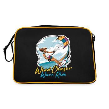 Kiteboarding Wind Chaser Wave Ride Kite Surfer - Retro Bag - black/gold - Back