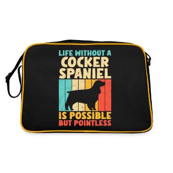Cocker Spaniel Gifts - Retro Bag - black/gold - Back