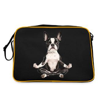 Boston Terrier - Retro Tasche - Schwarz/Gold - Hinten