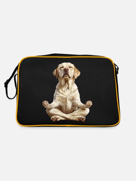 Labrador Retriever - Retro Tasche - Schwarz/Gold - Hinten
