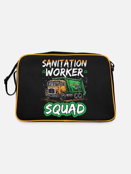 Garbage truck driver for sanitation workers - Retro Bag - black/gold - Back