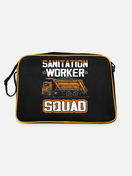 Garbage truck driver for sanitation workers - Retro Bag - black/gold - Back