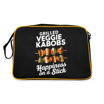 Grilled veggie skewers Happiness on a skewer - Retro Bag - black/gold - Back