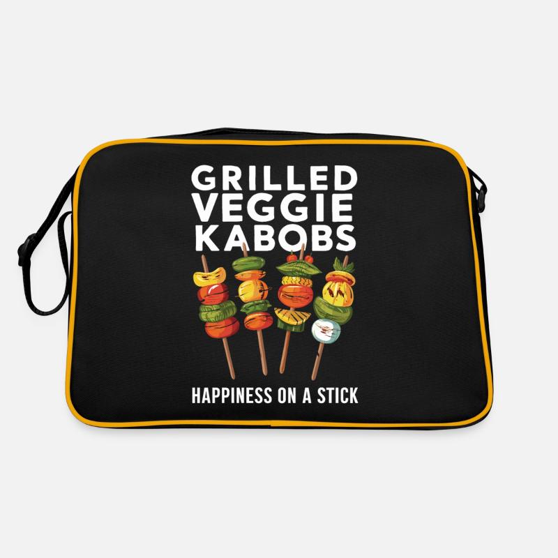 Grilled vegetable skewers Happiness on a skewer Retro Bag