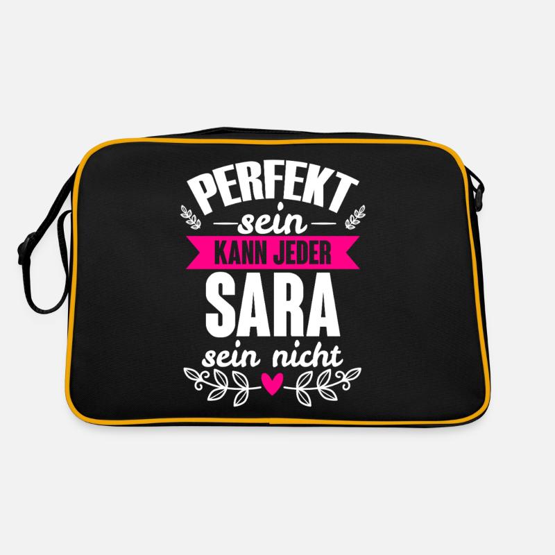 Sara - Perfekt Sein Kann Jeder Sara Nicht - Retro Tasche - Schwarz/Gold