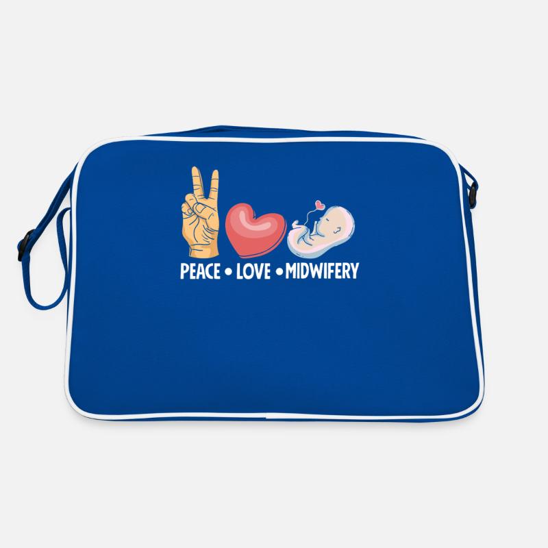 Frieden Liebe Hebamme Design Retro Tasche