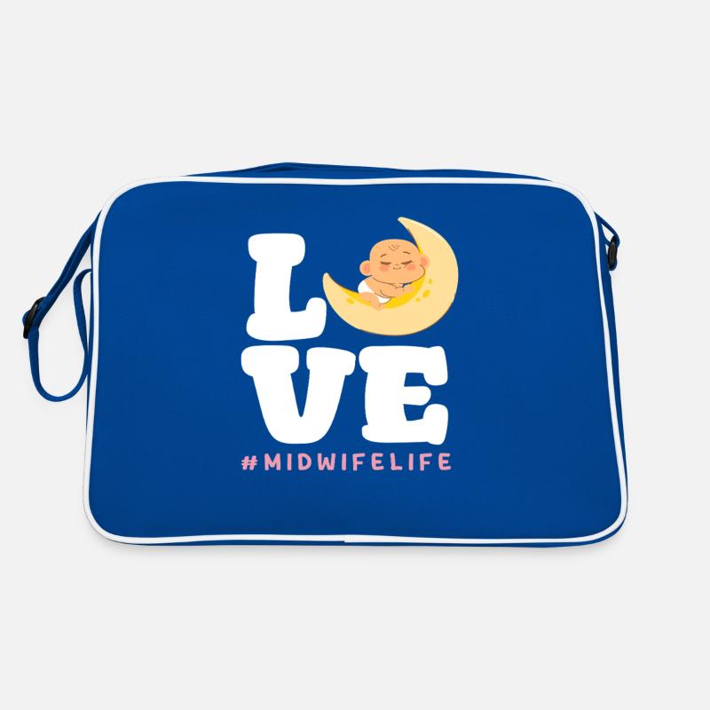 Liebe Hebamme #MidwifeLife Design Retro Tasche