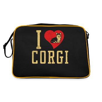 Corgi Gifts for Corgi Lovers - Retro Bag - black/gold - Back