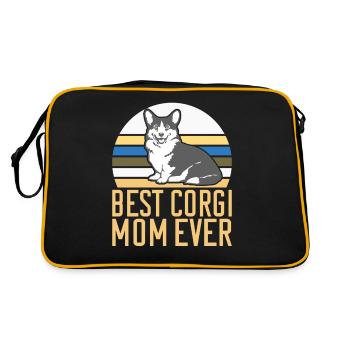 Corgi Gifts for Corgi Lovers - Retro Bag - black/gold - Back