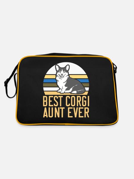 Cadeaux de corgi pour les amateurs de corgi - Sac Retro - noir/or - Dos