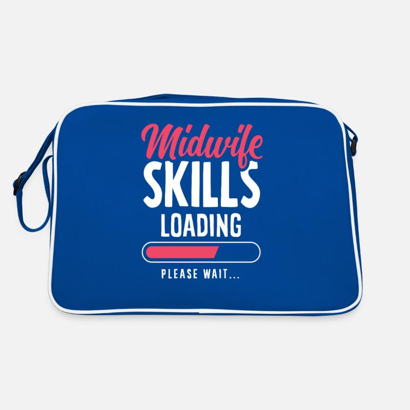 Hebamme Fähigkeiten Laden Bitte Warten Retro Tasche