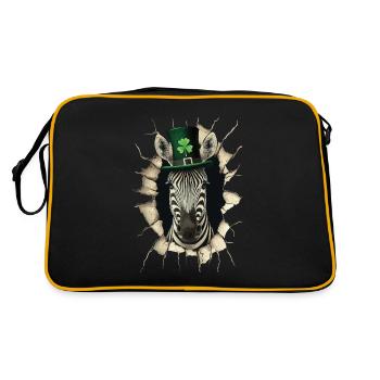 St. Patrick Zebra - Retro Tasche - Schwarz/Gold - Hinten