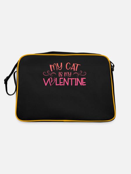 Mon chat est mon Valentin - Sac Retro - noir/or - Dos