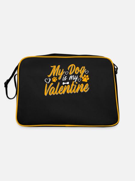 Mon chien est mon Valentin - Sac Retro - noir/or - Dos