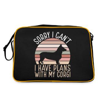 Corgi Gifts for Corgi Lovers - Retro Bag - black/gold - Back