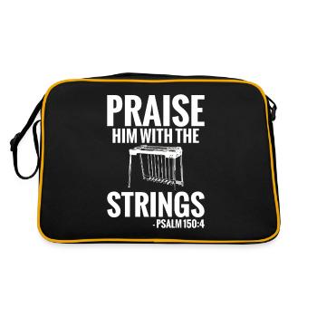 Praise Him with the Strings Psalm 150:4 - Retro Bag - black/gold - Back